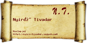 Nyirő Tivadar névjegykártya